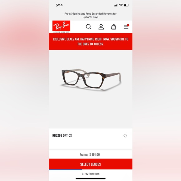 Ray Ban Brown Dark Tortoise Shell Frames Style 5298 - Picture 6 of 9